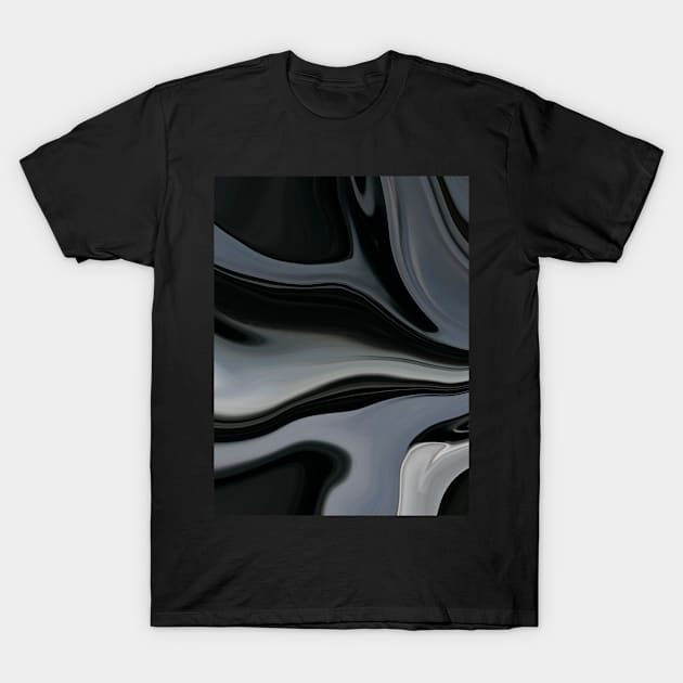 Oily Black Marble Landscape T-Shirt by maak and illy